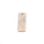 Breloque en rectangle "diamanté" plaquée par flash or rose sur laiton, 5x13mm x 8pcs