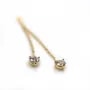Breloque 40mm avec zirconium, plaqué par "flash" or sur laiton x 2pcs
