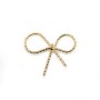 Breloque en forme noeud papillon, plaqué par "flash" or sur laiton 19mm x 4pcs
