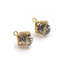 Charm in the shape of a tree 9.5x11.5mm, plated by "flash" gold on brass x 1pc