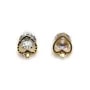 Breloque de forme coeur avec zirconium 7x9mm x 2pcs