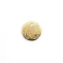 Breloque de forme ronde, plaquée par "flash" or sur laiton 9mm x 4pcs