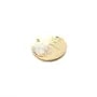 Breloque de forme ronde, plaqué par "flash" or sur laiton 15mm x 4pcs
