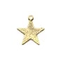 Star-shaped charm, plated with "flash" gold on brass 13mm x 6pcs