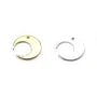 Breloque en forme de lune, plaqué par "flash" or sur laiton 14mm x 4pcs
