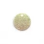 Breloque ronde pailleté, plaqué par "flash" or sur laiton 12mm x 6pcs