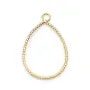 Pendentif oval plaqué par "flash" or sur laiton x 4pcs