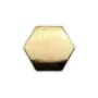 Breloque en forme hexagone, plaqué par "flash" or sur laiton 28mm x 2pcs