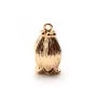 Pendentif muguet lalique plaqué par "flash" or sur laiton 8x14mm x 2pcs 
