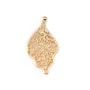 Feuille d'arbre dorée sur laiton 17x33mm x1pc