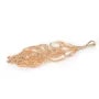 Plume de paon Plaquée par "flash" or sur laiton 27.5x65mm x1pc