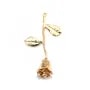 Pendentif rose plaqué par "flash" or sur laiton 24x40mm 1pc