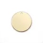 Breloque à graver, de forme ronde, plaquée par "flash" or sur laiton 16mm x 4pcs