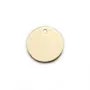 Breloque de forme ronde, plaquée par " flash" or sur laiton 14mm x 4pcs
