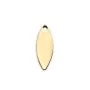 Breloque ovale plaqué par "flash"or sur laiton 5.5x15mm x 6pcs