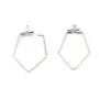 Breloque en forme de losange, plaqué par "flash" or blanc sur laiton x 4pcs