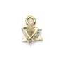 Breloque en forme de triangle avec zirconium , plaqué par "flash" or sur laiton  x 2pcs