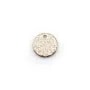 Breloque ronde plate "diamanté" plaquée doré rose sur laiton, 8mm x 8pcs