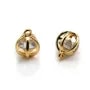 Breloque de forme ronde avec zirconium 9x12mm x 2pcs