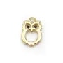 Breloque en forme hibou plaquée par "flash"or sur laiton x 2pcs