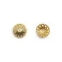 Coupelle en fleur Plaquée par "flash" or sur laiton 11.5x6mm x 2pcs