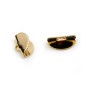 Embouts pompon ruban, doré sur laiton 12x20mm x 2pcs