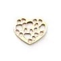 Intercalaire Coeur Ajourée Plaqué par "flash" or sur laiton 18.5x22.7mm x 4pcs