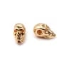 Tête de mort dorée sur laiton 4.5x9mm x 2pcs