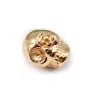 Tête de mort dorée sur laiton 4.5x9mm x 2pcs