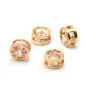 Intercalaire trèfle zirconium doré sur laiton 8mm x 2pcs