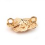 Flower intercalaire by "flash" gold on brass 24mm x 1pc