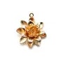 Intercalaire fleur  plaqué par "flash" or sur laiton 16x19mm x 2pcs