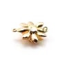 Intercalaire fleur  plaqué par "flash" or sur laiton 16x19mm x 2pcs