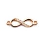 Infinity with zirconium  by "flash" gold on brass 5x17mm x 2pcs