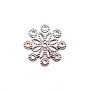 Intercalaire en forme flocon de neige 18mm, plaqué par "flash" or sur laiton x 2pcs