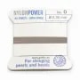 Fil power nylon avec aiguille inclus, de couleur grise x 2m