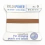 Nylon power wire with needle included, in light pink color x 2m