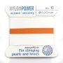 Nylon power wire with needle included, in light pink color x 2m