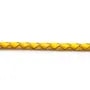 Cordon cuir tressé dorée claire 3.0mm x 50cm