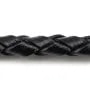 Black Braided leather cord 6.0mm  x 50cm