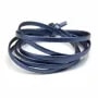 Cuir synthétique, de forme plate, de couleur bleu irisé, 3mm x 90cm
