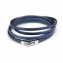 Synthetic leather, in flat shape, in blue iridescent color, 3mm x 90cm