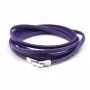 Synthetic leather, in flat shape, in violet color, 3mm x 90cm