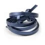 Synthetic leather, in flat shape, in irised blue color, 5mm x 90cm