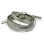 Cuir synthétique, de forme plate, de couleur gris-vert, 5mm x 90cm