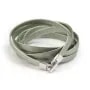 Cuir synthétique, de forme plate, de couleur gris-vert, 5mm x 90cm