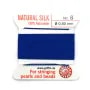 Silk bead cord 0.8mm with needle attached dark bleu x 2m