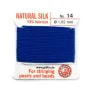 Fil de soie 1.02mm attaché à une aiguille bleu foncé x 2m