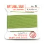 Silk bead cord 0.8mm green jade x 2m