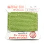 Silk bead cord 1.02mm green jade x 2m
